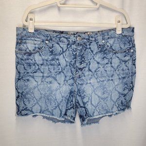 Seven7 Women's Size 16 Jean Shorts Weekend Short Cut Off Snakeskin Print